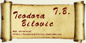 Teodora Bilović vizit kartica